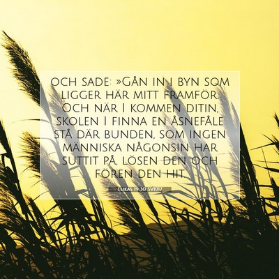 Picture 07 - Lukas 19:30 SV1917 - och sade: »Gån in i byn som ligger här mitt - Bible Verse Picture