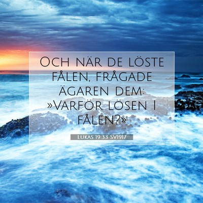Picture 07 - Lukas 19:33 SV1917 - Och när de löste fålen, frågade ägaren dem: - Bible Verse Picture