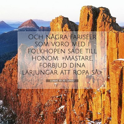 Picture 07 - Lukas 19:39 SV1917 - Och några fariséer som voro med i folkhopen - Bible Verse Picture
