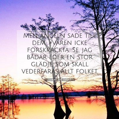 Picture 07 - Lukas 2:10 SV1917 - Men ängeln sade till dem: »Varen icke - Bible Verse Picture