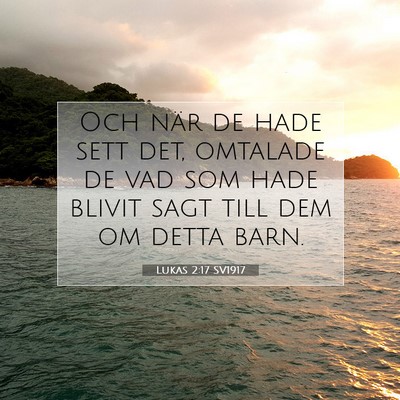 Picture 07 - Lukas 2:17 SV1917 - Och när de hade sett det, omtalade de vad som - Bible Verse Picture