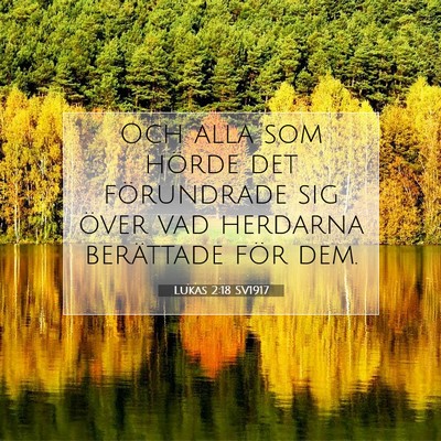 Picture 07 - Lukas 2:18 SV1917 - Och alla som hörde det förundrade sig över vad - Bible Verse Picture