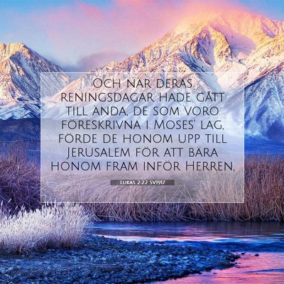 Picture 07 - Lukas 2:22 SV1917 - Och när deras reningsdagar hade gått till - Bible Verse Picture