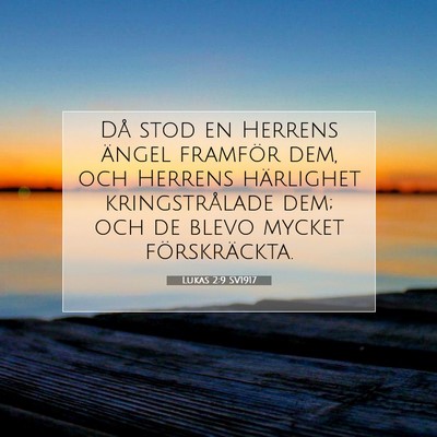 Picture 07 - Lukas 2:9 SV1917 - Då stod en Herrens ängel framför dem, och - Bible Verse Picture