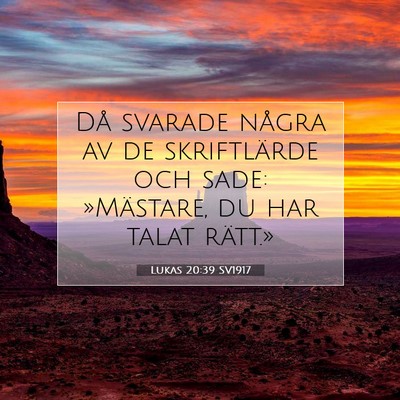Picture 07 - Lukas 20:39 SV1917 - Då svarade några av de skriftlärde och sade: - Bible Verse Picture