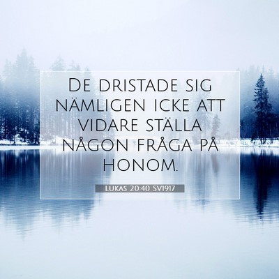 Picture 07 - Lukas 20:40 SV1917 - De dristade sig nämligen icke att vidare ställa - Bible Verse Picture