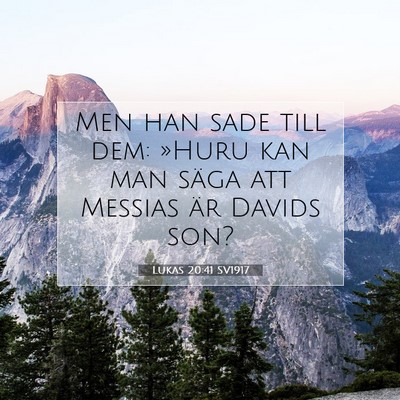 Picture 07 - Lukas 20:41 SV1917 - Men han sade till dem: »Huru kan man säga att - Bible Verse Picture