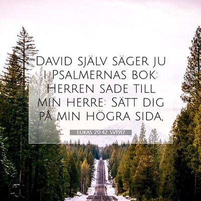 Picture 07 - Lukas 20:42 SV1917 - David själv säger ju i Psalmernas bok: Herren - Bible Verse Picture