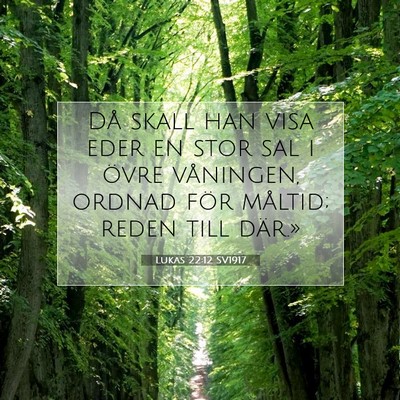Picture 07 - Lukas 22:12 SV1917 - Då skall han visa eder en stor sal i övre - Bible Verse Picture