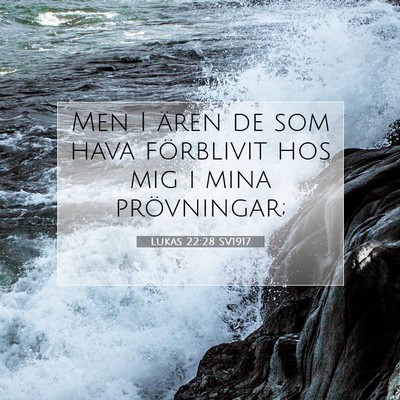 Picture 07 - Lukas 22:28 SV1917 - Men I ären de som hava förblivit hos mig i mina - Bible Verse Picture