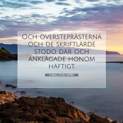 Picture 07 - Lukas 23:10 SV1917 - Och översteprästerna och de skriftlärde stodo - Bible Verse Picture