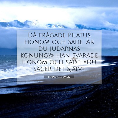 Picture 07 - Lukas 23:3 SV1917 - Då frågade Pilatus honom och sade: Är du - Bible Verse Picture