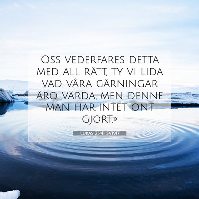 Picture 07 - Lukas 23:41 SV1917 - Oss vederfares detta med all rätt, ty vi lida - Bible Verse Picture