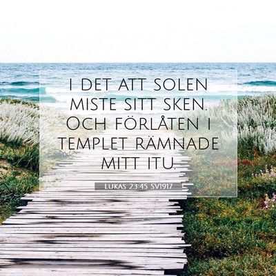Picture 07 - Lukas 23:45 SV1917 - i det att solen miste sitt sken. Och förlåten i - Bible Verse Picture