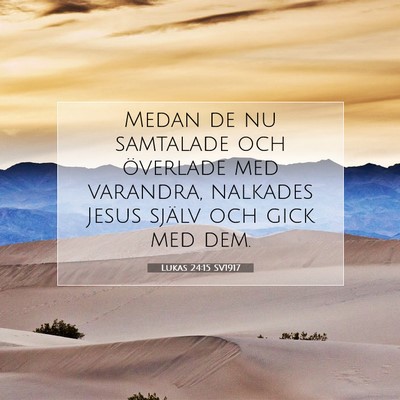 Picture 07 - Lukas 24:15 SV1917 - Medan de nu samtalade och överlade med varandra, - Bible Verse Picture