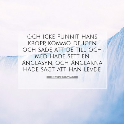 Picture 07 - Lukas 24:23 SV1917 - och icke funnit hans kropp, kommo de igen och - Bible Verse Picture