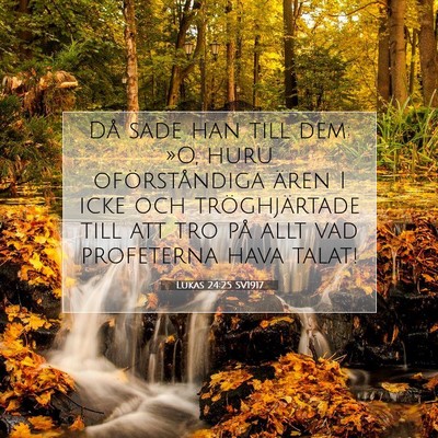 Picture 07 - Lukas 24:25 SV1917 - Då sade han till dem: »O, huru oförståndiga - Bible Verse Picture