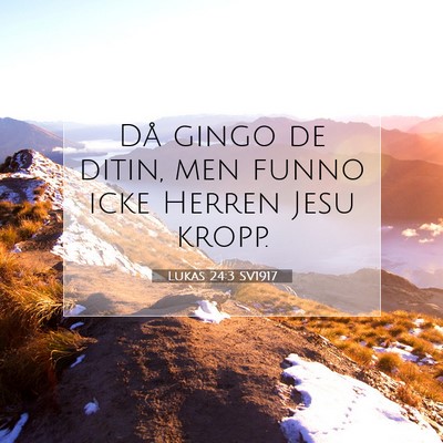 Picture 07 - Lukas 24:3 SV1917 - Då gingo de ditin, men funno icke Herren Jesu - Bible Verse Picture