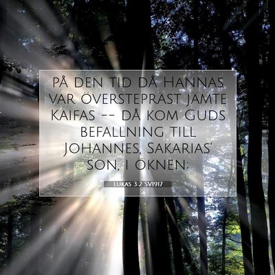 Picture 07 - Lukas 3:2 SV1917 - på den tid då Hannas var överstepräst jämte - Bible Verse Picture
