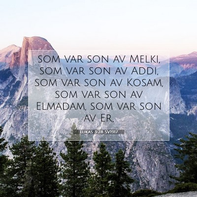 Picture 07 - Lukas 3:28 SV1917 - som var son av Melki, som var son av Addi, som - Bible Verse Picture