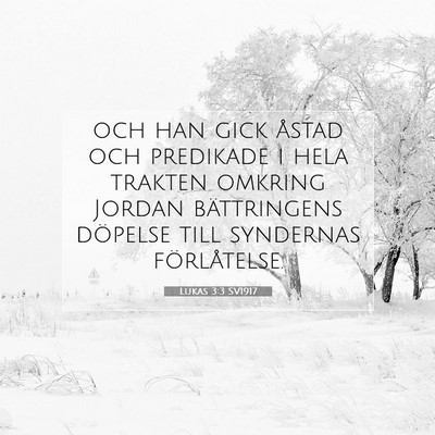 Picture 07 - Lukas 3:3 SV1917 - och han gick åstad och predikade i hela trakten - Bible Verse Picture