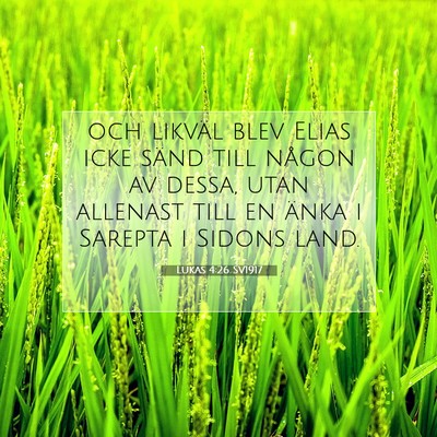 Picture 07 - Lukas 4:26 SV1917 - och likväl blev Elias icke sänd till någon av - Bible Verse Picture