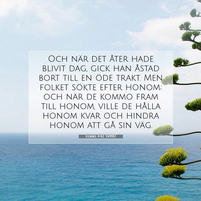 Picture 07 - Lukas 4:42 SV1917 - Och när det åter hade blivit dag, gick han - Bible Verse Picture