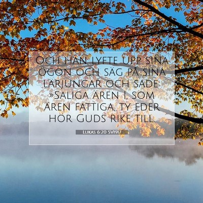 Picture 07 - Lukas 6:20 SV1917 - Och han lyfte upp sina ögon och säg på sina - Bible Verse Picture