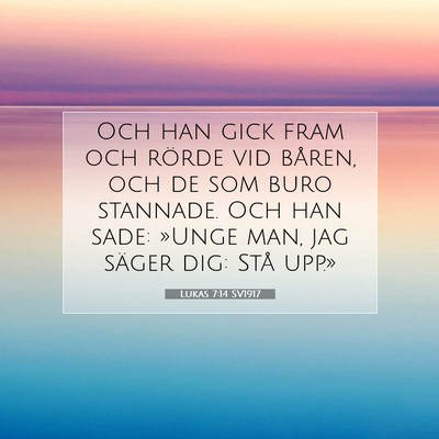 Picture 07 - Lukas 7:14 SV1917 - Och han gick fram och rörde vid båren, och de - Bible Verse Picture