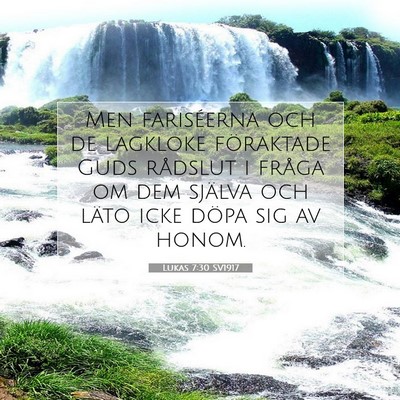 Picture 07 - Lukas 7:30 SV1917 - Men fariséerna och de lagkloke föraktade Guds - Bible Verse Picture