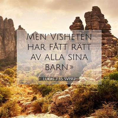 Picture 07 - Lukas 7:35 SV1917 - Men Visheten har fått rätt av alla sina - Bible Verse Picture