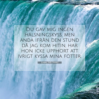 Picture 07 - Lukas 7:45 SV1917 - Du gav mig ingen hälsningskyss, men ända ifrån - Bible Verse Picture