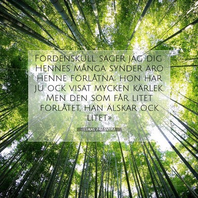 Picture 07 - Lukas 7:47 SV1917 - Fördenskull säger jag dig: Hennes många synder - Bible Verse Picture