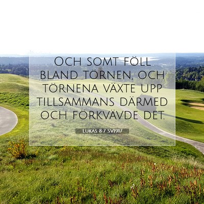 Picture 07 - Lukas 8:7 SV1917 - Och somt föll bland törnen, och törnena växte - Bible Verse Picture
