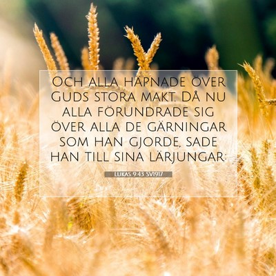 Picture 07 - Lukas 9:43 SV1917 - Och alla häpnade över Guds stora makt. Då nu - Bible Verse Picture