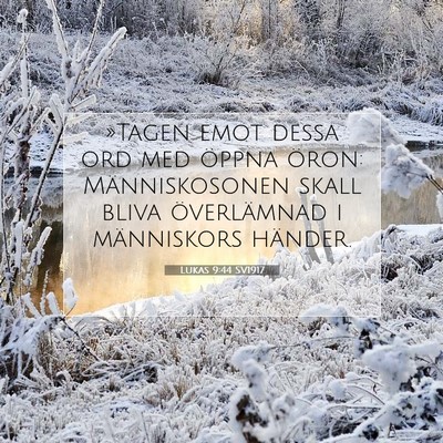 Picture 07 - Lukas 9:44 SV1917 - »Tagen emot dessa ord med öppna öron: - Bible Verse Picture