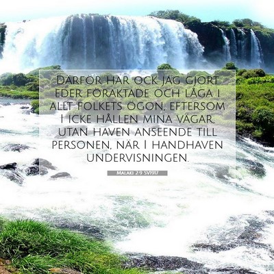 Picture 07 - Malaki 2:9 SV1917 - Därför har ock jag gjort eder föraktade och - Bible Verse Picture