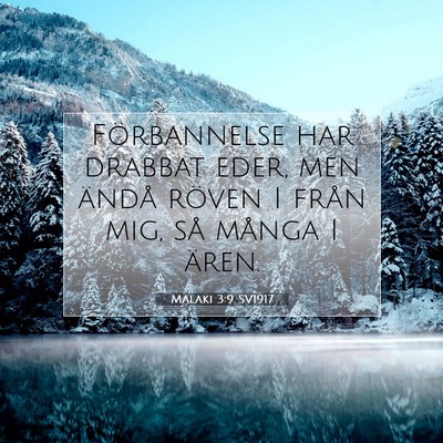 Picture 07 - Malaki 3:9 SV1917 - Förbannelse har drabbat eder, men ändå röven - Bible Verse Picture