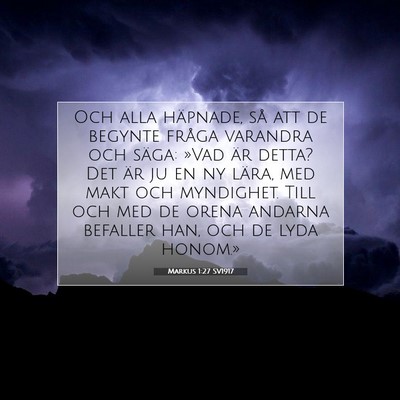 Picture 07 - Markus 1:27 SV1917 - Och alla häpnade, så att de begynte fråga - Bible Verse Picture