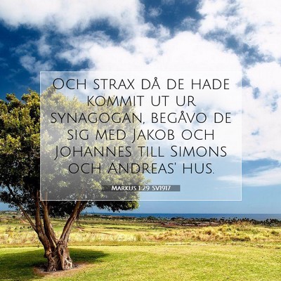 Picture 07 - Markus 1:29 SV1917 - Och strax då de hade kommit ut ur synagogan, - Bible Verse Picture