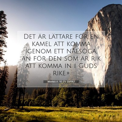 Picture 07 - Markus 10:25 SV1917 - Det är lättare för en kamel att komma igenom - Bible Verse Picture