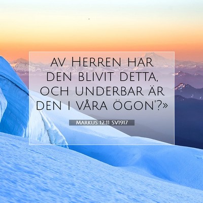 Picture 07 - Markus 12:11 SV1917 - av Herren har den blivit detta, och underbar är - Bible Verse Picture
