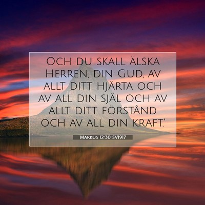 Picture 07 - Markus 12:30 SV1917 - Och du skall älska Herren, din Gud, av allt ditt - Bible Verse Picture