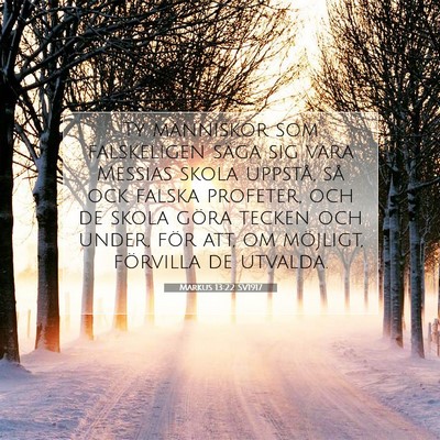 Picture 07 - Markus 13:22 SV1917 - Ty människor som falskeligen säga sig vara - Bible Verse Picture