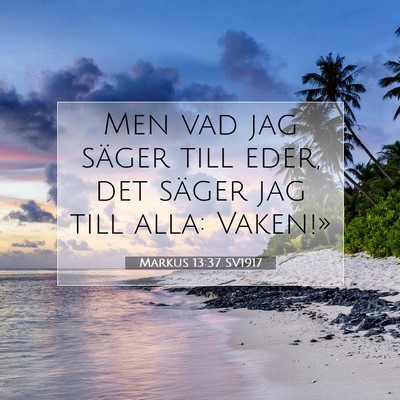Picture 07 - Markus 13:37 SV1917 - Men vad jag säger till eder, det säger jag till - Bible Verse Picture