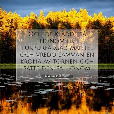 Picture 07 - Markus 15:17 SV1917 - Och de klädde på honom en purpurfärgad mantel - Bible Verse Picture
