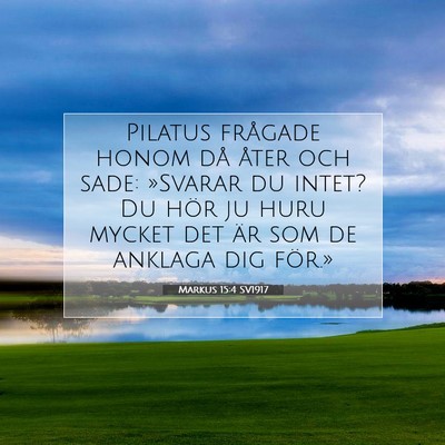 Picture 07 - Markus 15:4 SV1917 - Pilatus frågade honom då åter och sade: - Bible Verse Picture