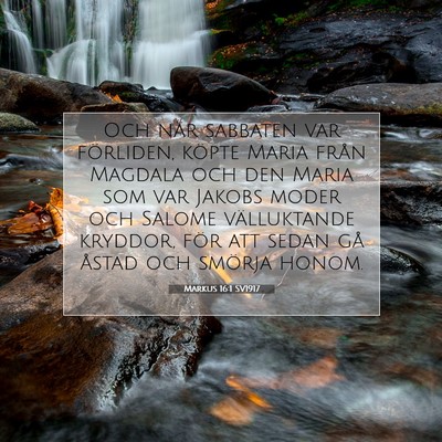 Picture 07 - Markus 16:1 SV1917 - Och när sabbaten var förliden, köpte Maria - Bible Verse Picture