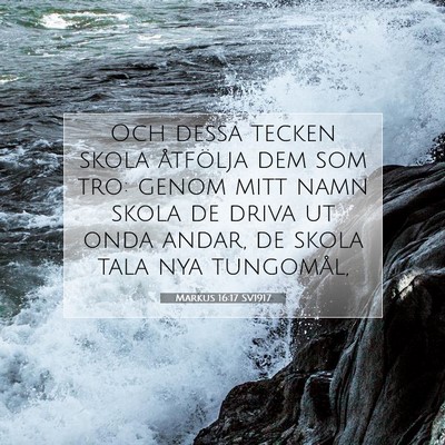 Picture 07 - Markus 16:17 SV1917 - Och dessa tecken skola åtfölja dem som tro: - Bible Verse Picture