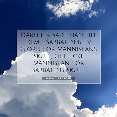 Picture 07 - Markus 2:27 SV1917 - Därefter sade han till dem: »Sabbaten blev - Bible Verse Picture